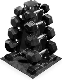 BalanceFrom Hex Dumbbell Set With A-Frame Rack