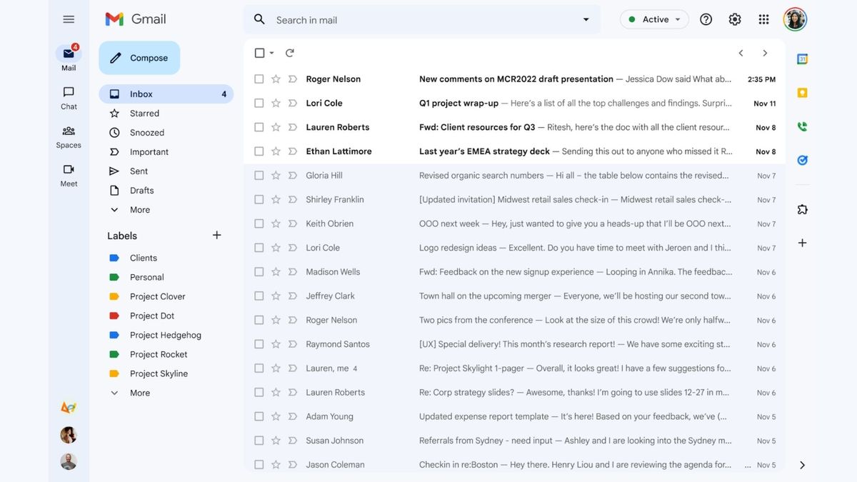 La nueva interfaz organizada de Gmail comienza a implementarse para usuarios seleccionados