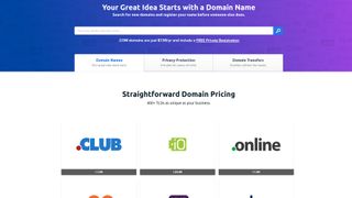 DreamHost's domain registration portal