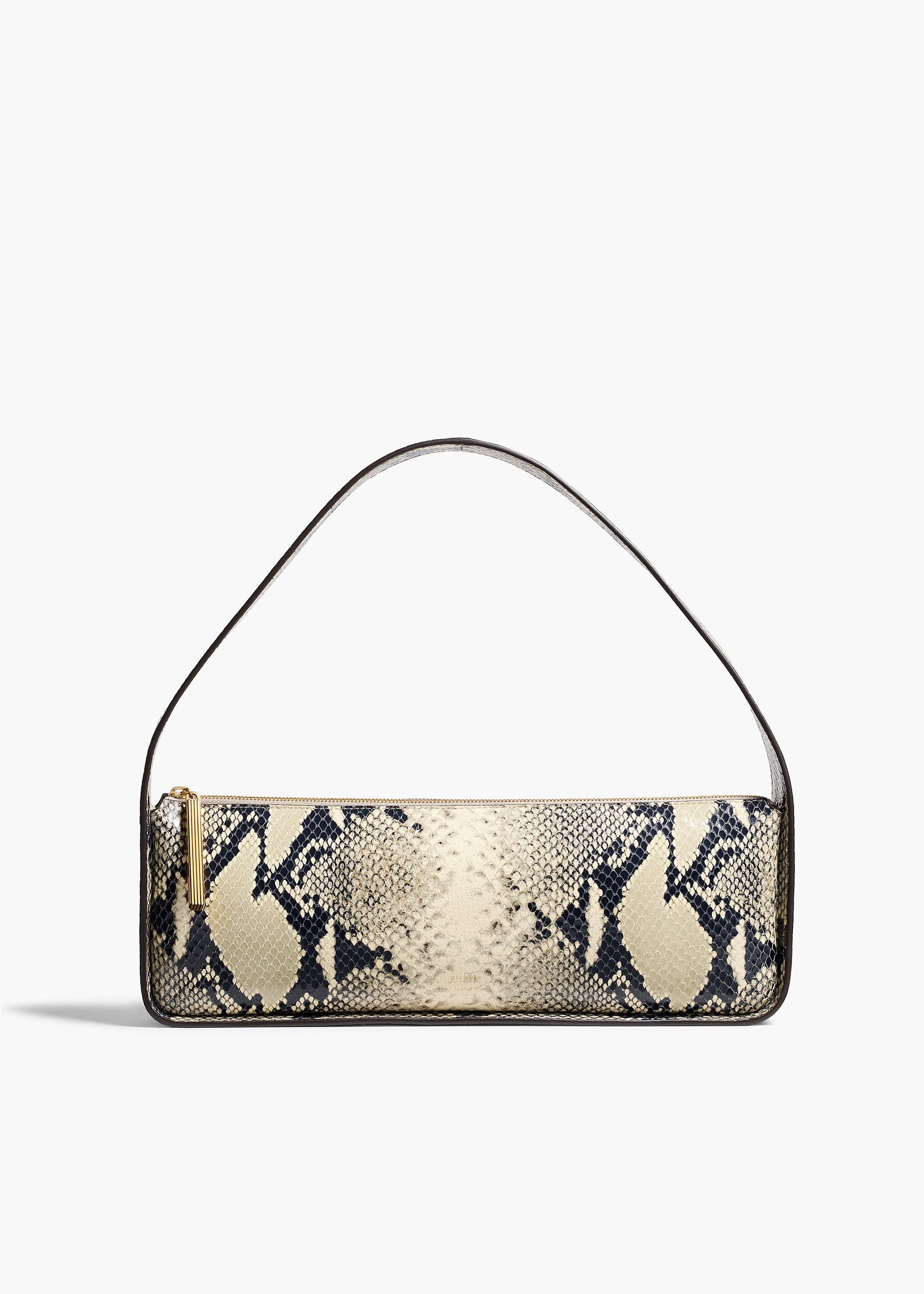 Khaite Snake-Effect Leather Shoulder Bag 