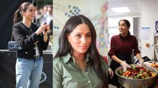 Meghan Markle, Duchess of Sussex attends the Land Rover Driving Challenge during the 2022 Invictus Games at Zuiderpark on April 16, 2022 in The Hague, Netherlands, Meghan, Duchess of Sussex joins a conversation to discuss the nature of violence against women and girls while she visits ActionAid during the royal tour of South Africa on October 01, 2019 in Johannesburg, South Africa, Meghan, Duchess of Sussex visits the Hubb Community Kitchen to see how funds raised by the 'Together: Our Community' Cookbook are making a difference