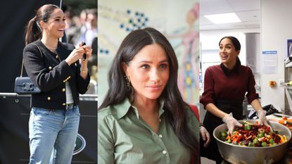 Meghan Markle, Duchess of Sussex attends the Land Rover Driving Challenge during the 2022 Invictus Games at Zuiderpark on April 16, 2022 in The Hague, Netherlands, Meghan, Duchess of Sussex joins a conversation to discuss the nature of violence against women and girls while she visits ActionAid during the royal tour of South Africa on October 01, 2019 in Johannesburg, South Africa, Meghan, Duchess of Sussex visits the Hubb Community Kitchen to see how funds raised by the 'Together: Our Community' Cookbook are making a difference