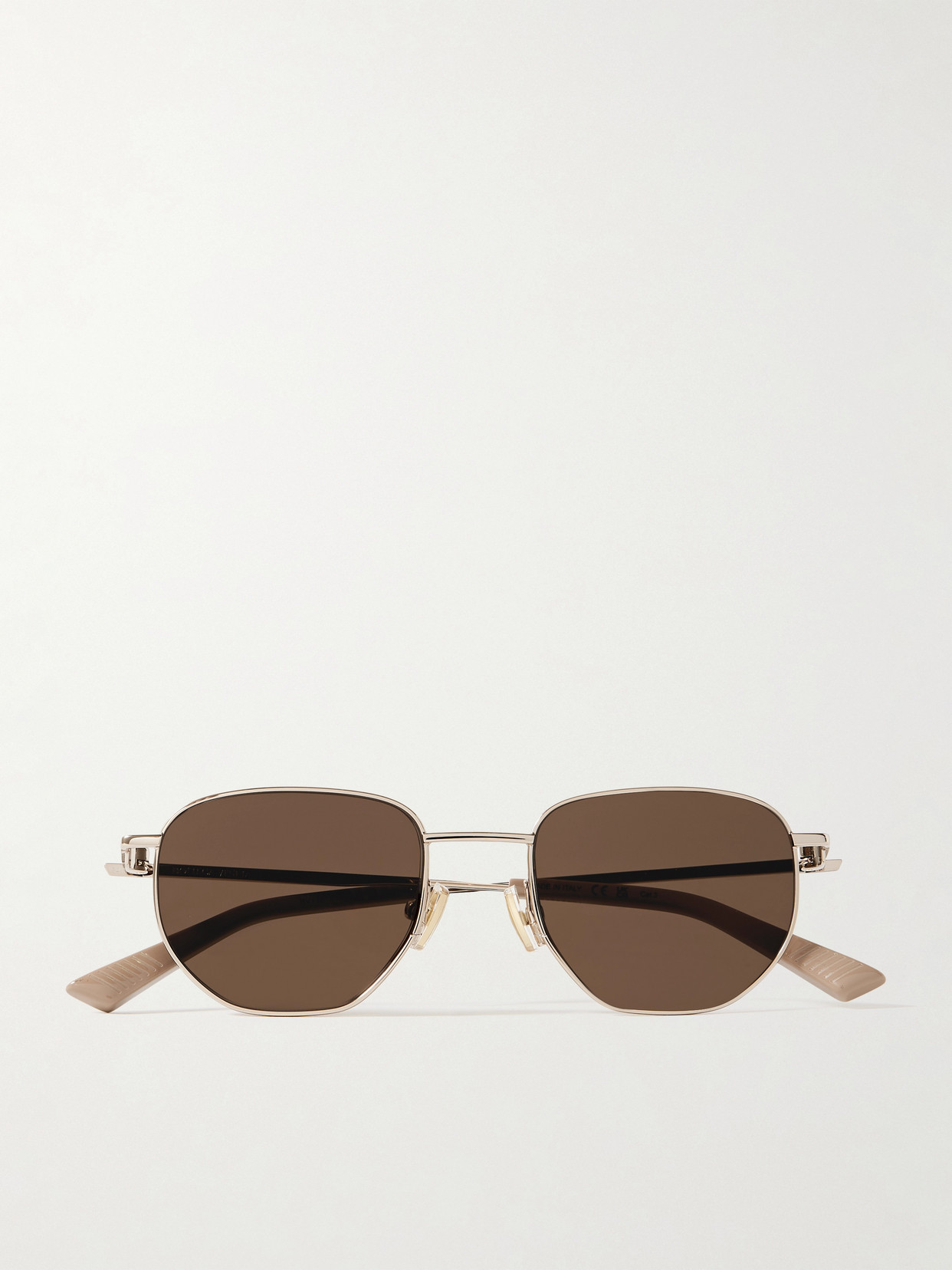 Hexagon-Frame Rose Gold-Tone Sunglasses