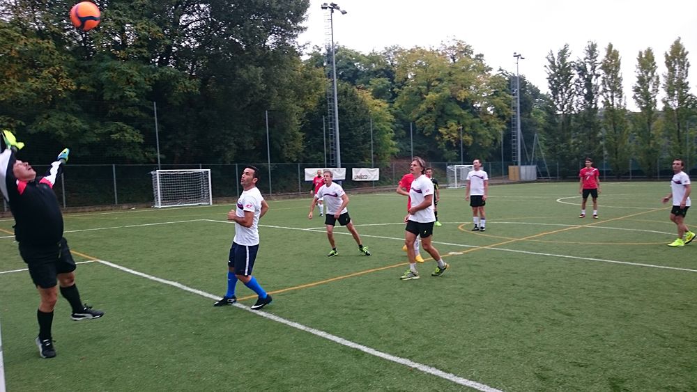 Katusha host their annual team-staff soccer match in Peschiera del Garda, Italy
