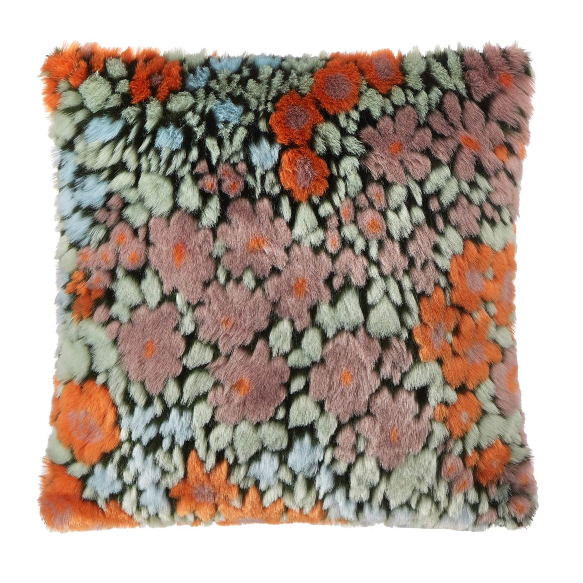 Beautiful Faux Fur Floral Pillow by Drew Barrymore, 20&quot; x 20&quot;