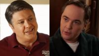 George Sr. with adult Sheldon. Side by side image.