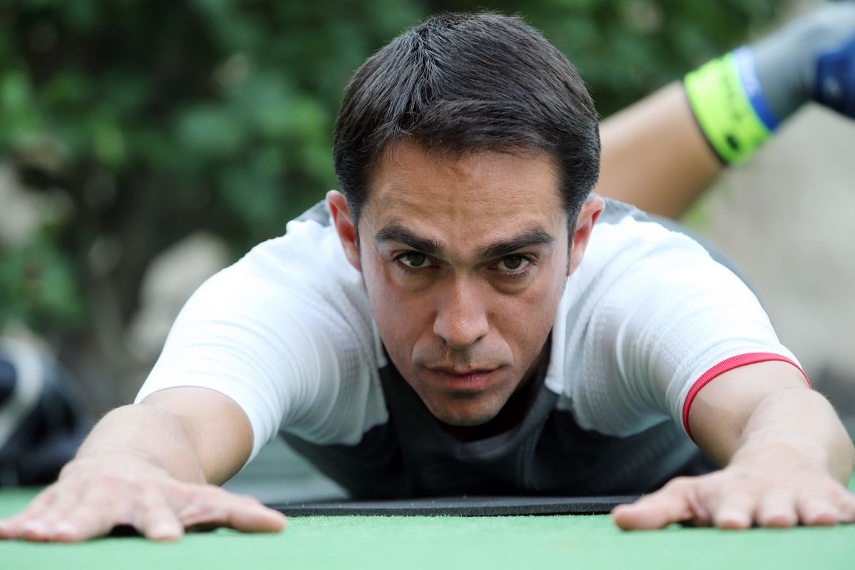 A face of concentration from Alberto Contador