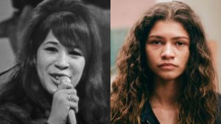 Ronnie Spector with The Ronettes singing Be My Baby for The Big TNT Show, and Zendaya as Rue in Euphoria