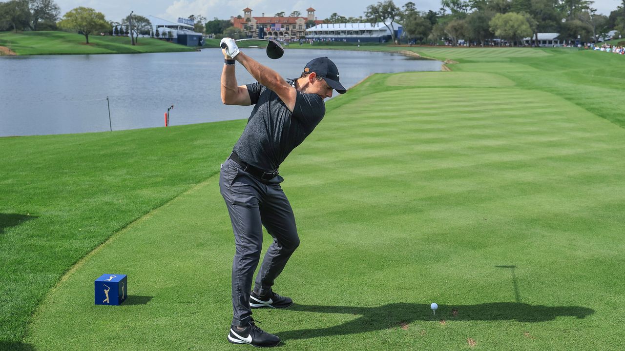 Rory McIlroy pictured hitting a drive