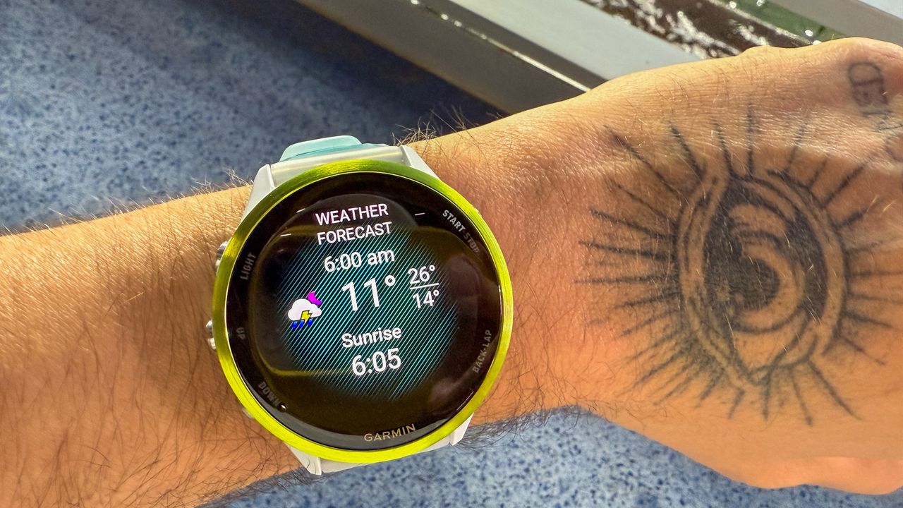 Garmin Forerunner 570 on wrist