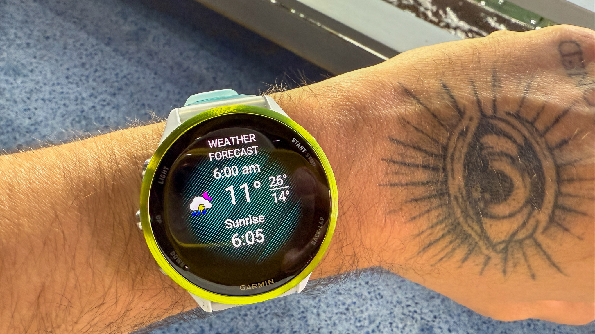 Garmin Forerunner 570 on wrist