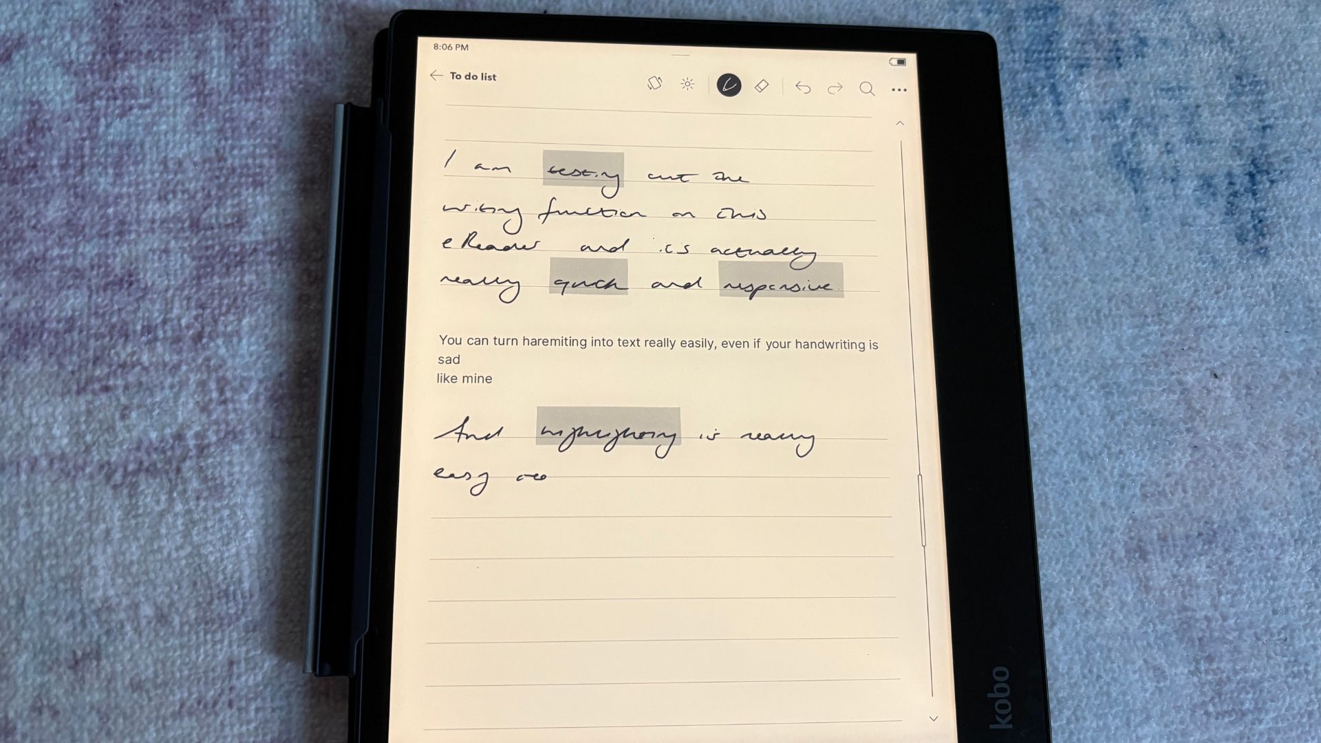 Text page on the Kobo Elipsa 2E