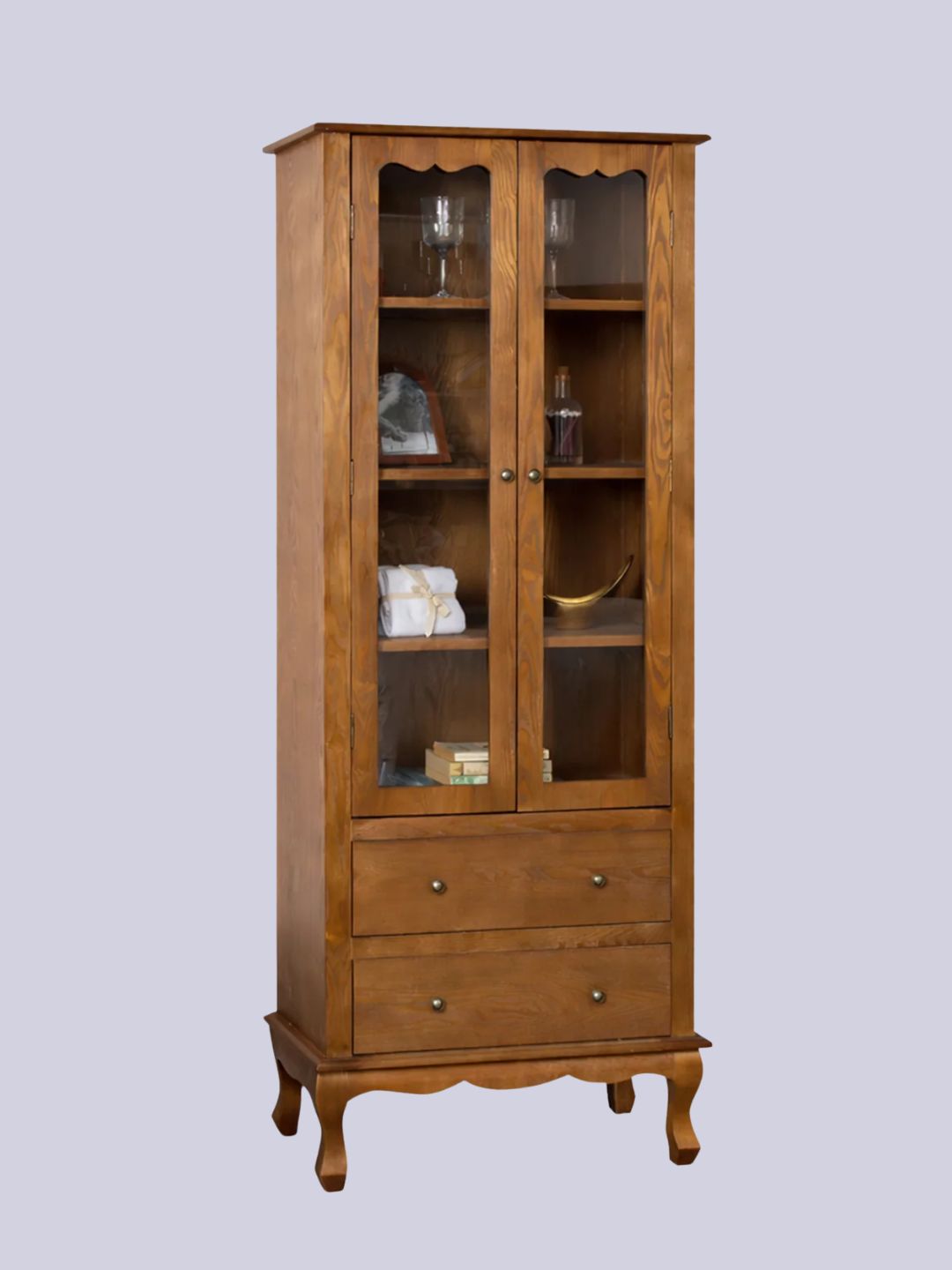 Melody Maison Ltd, Tall Wood Display Cabinet - Ashwell Range