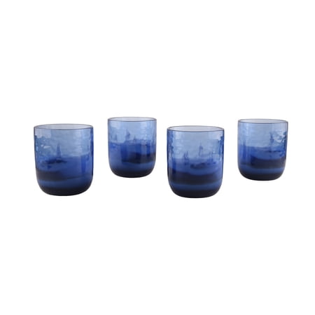 Beautiful 4-Piece 14-Ounce Colorblock Acrylic Short Tumblers Set, Multi-Color by Drew Barrymore