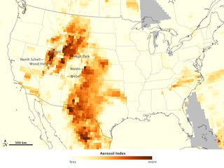 Fires Adding to Aerosols Over Western U.S.