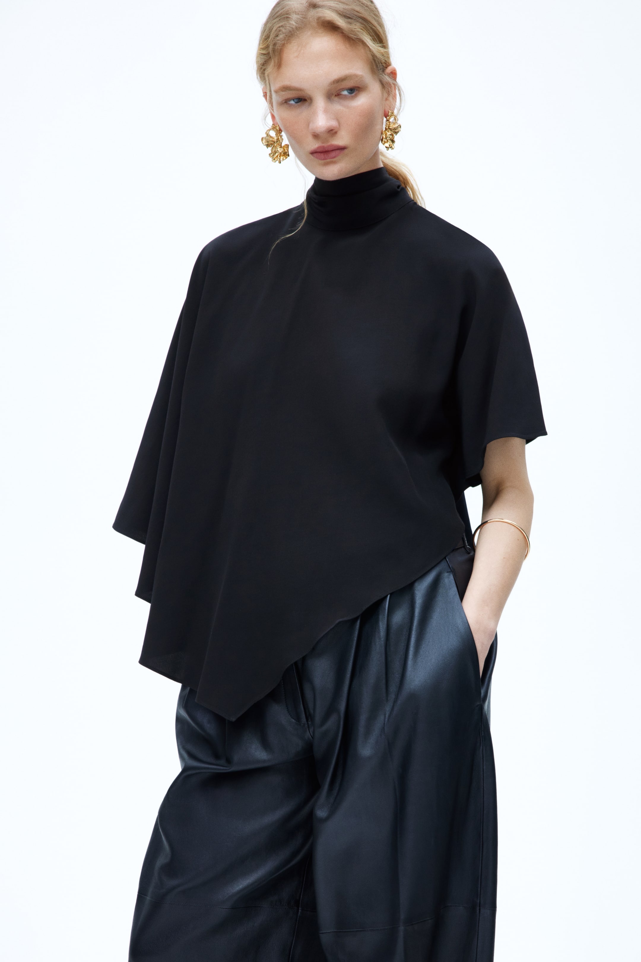 Asymmetric Cape Blouse