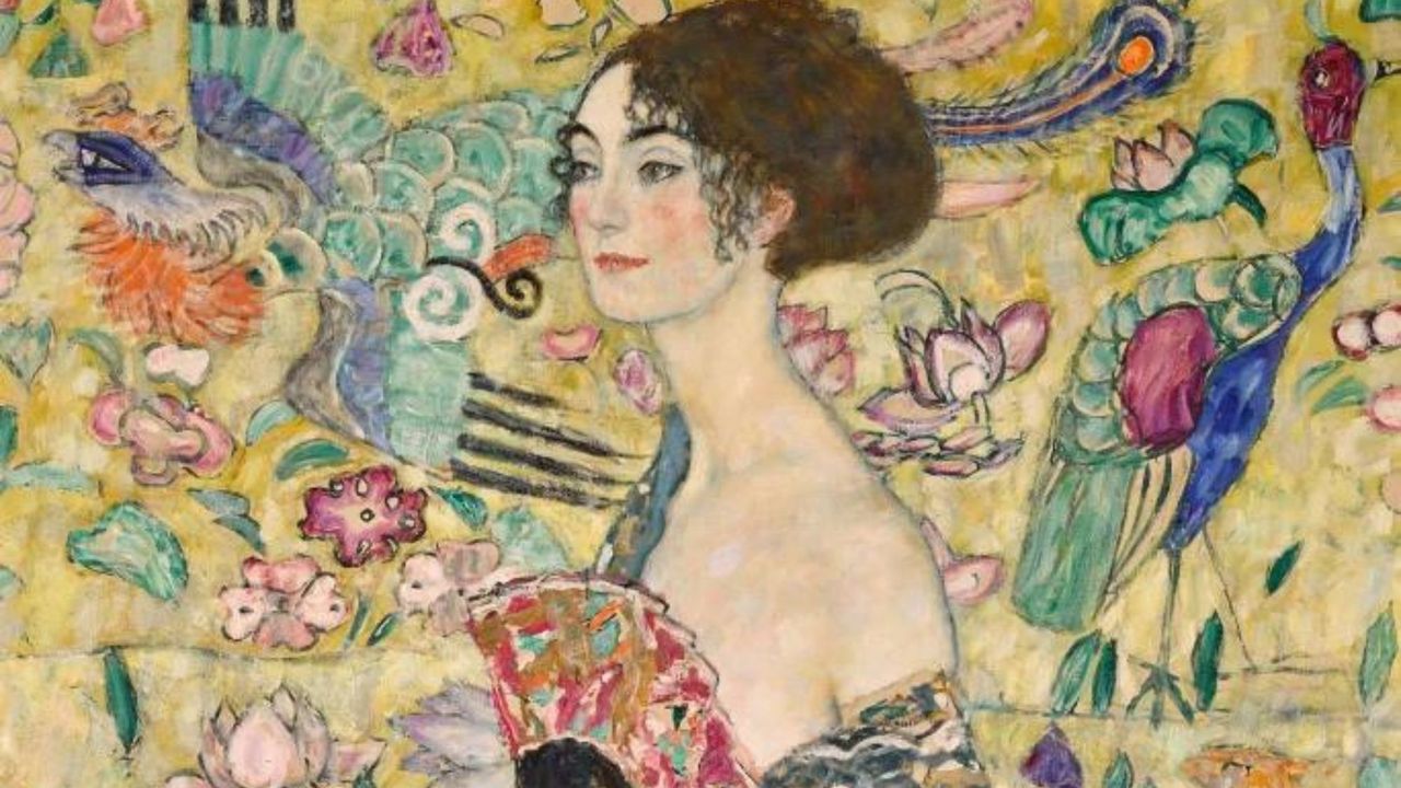 &#039;Dame mit Fächer&#039; (&#039;Lady with a Fan&#039;, detail) by Gustav Klimt 