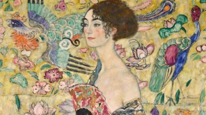 'Dame mit Fächer' ('Lady with a Fan', detail) by Gustav Klimt 