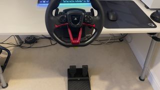 The complete Hori Wireless Racing Wheel Apex setup.