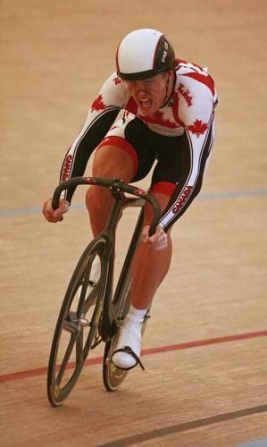 A Canadian rider looking pretty well cooked