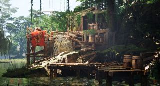 Vishal Ranga Nvidia RTX; a swamp scene rendered using Nvidia RTX