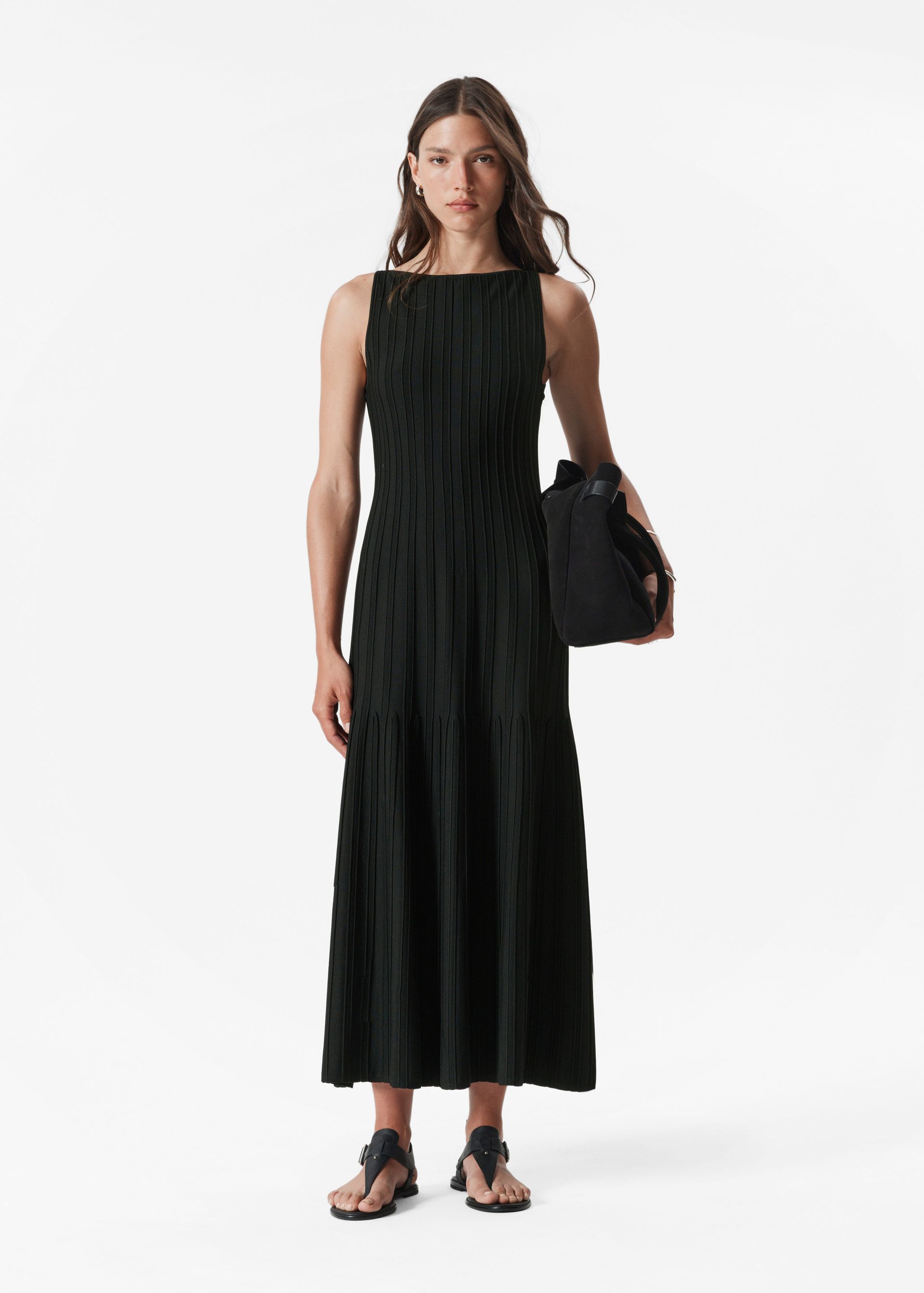 Rib-Knit Midi Dress