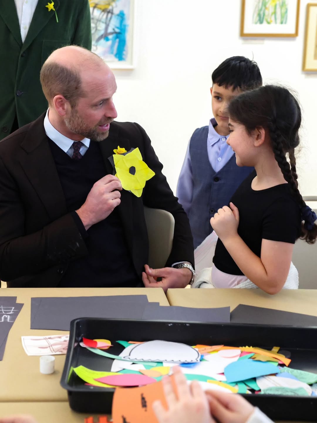 Prince William and Kate Middleton meet children during a visit to Wales in February 2026