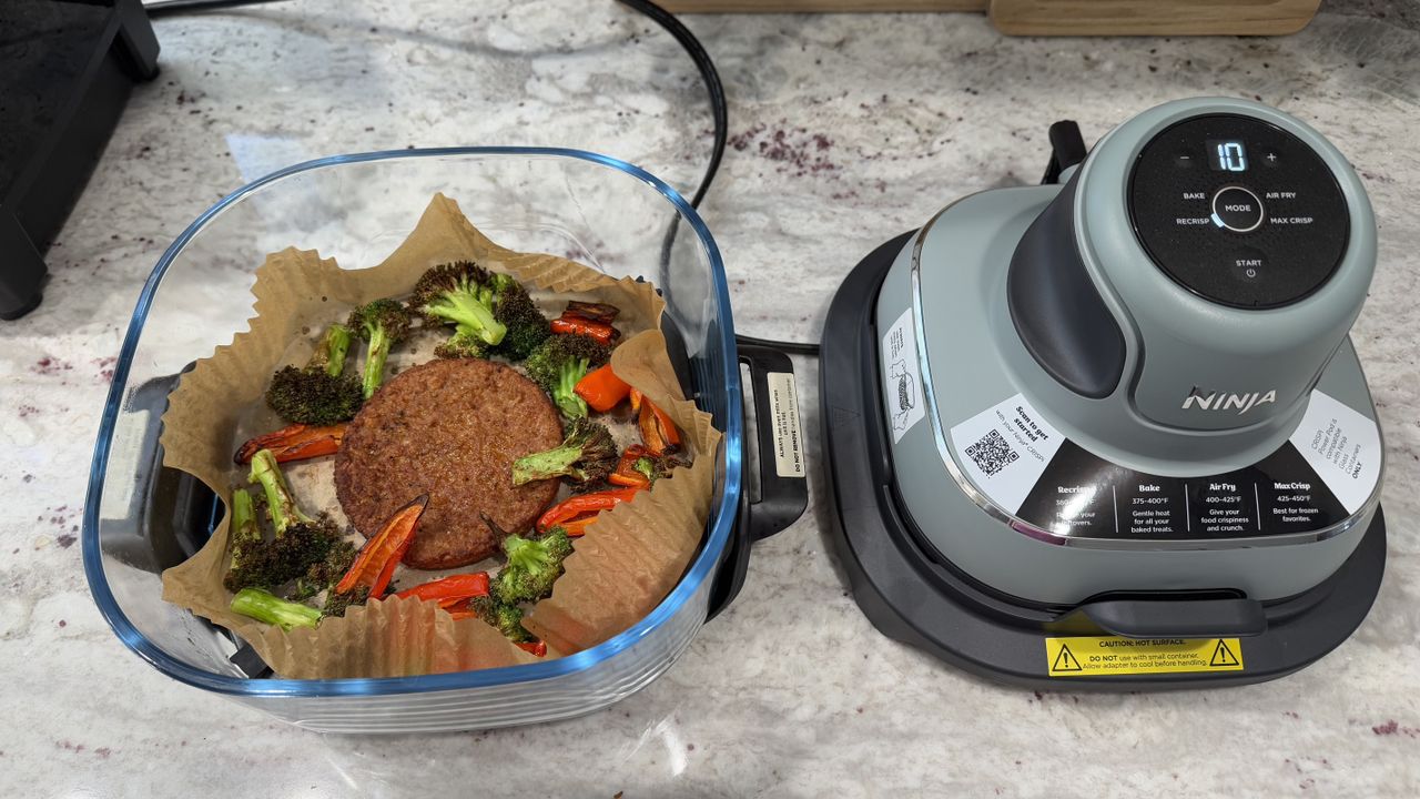 Food air fried in the Ninja Crispi