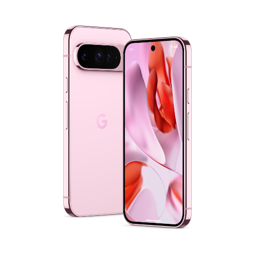 Google Pixel 9 Pro official render - Rose Quartz - Front and Back