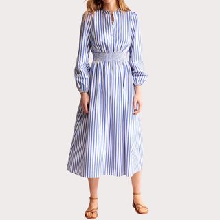 Flat lay image of stripe dress