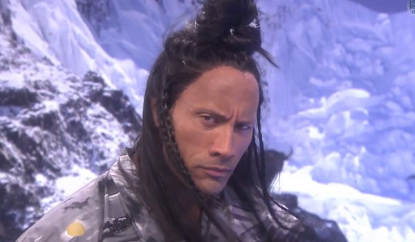 The Rock Eyebrow Raise In Jimmy Fallon GIF