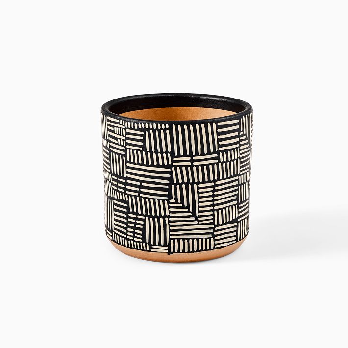 Ultralight Dreams Nalo Hand-Painted Striped Mid-Century Planter