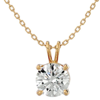 SuperJeweler 1 Carat Moissanite Necklace in Solid 14K Yellow Gold: $