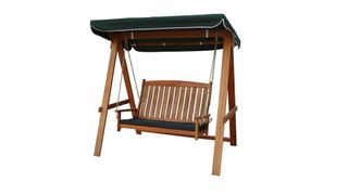 Kingfisher Swinging Bench Seat with Canopy, our choice for the best wooden garden swing chair