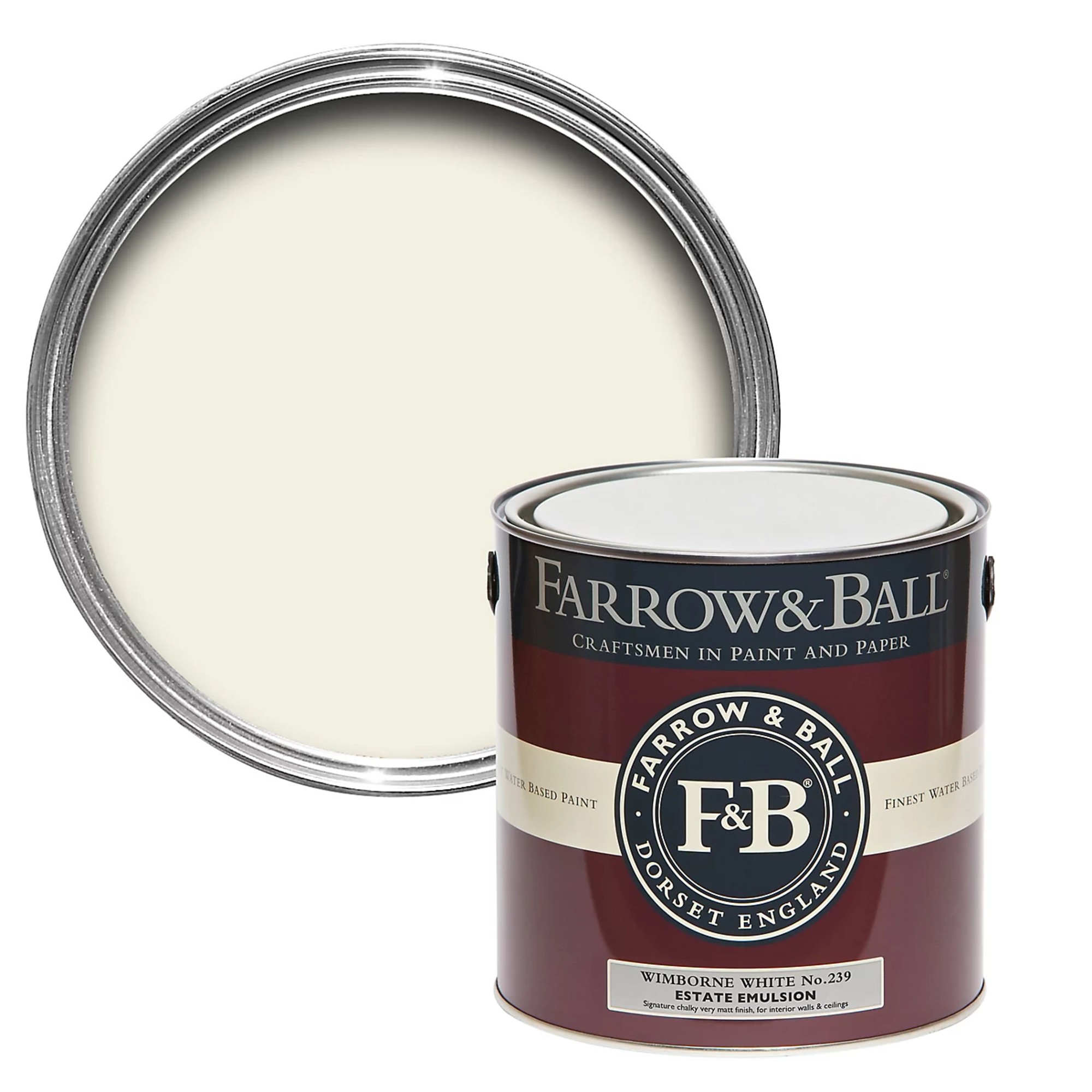 Farrow & Ball Estate Wimborne white No.239 Matt Wall & ceiling Emulsion paint, 2.5L