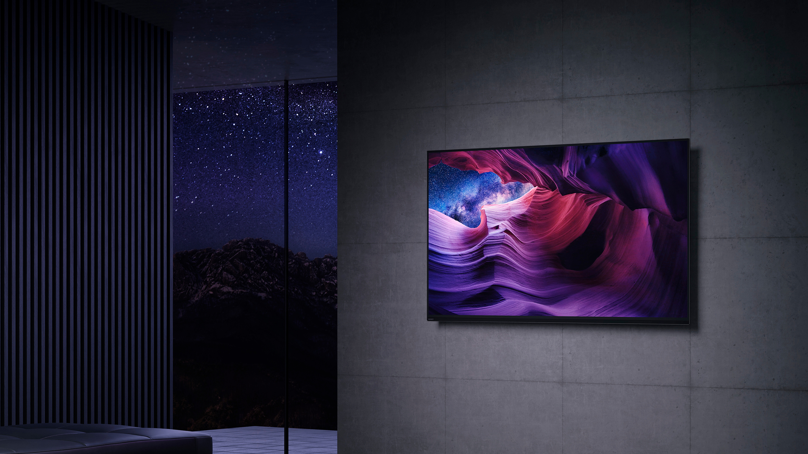 Sony 48-inch A9 hanging on a wall