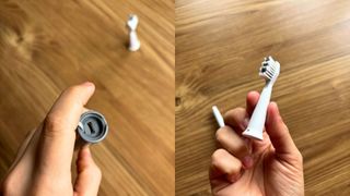 View of the spare Waken electric toothbrush head