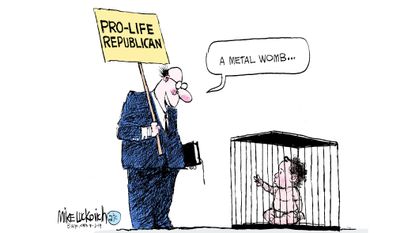 Political Cartoon Pro-Life Republican Migrant Children Cages