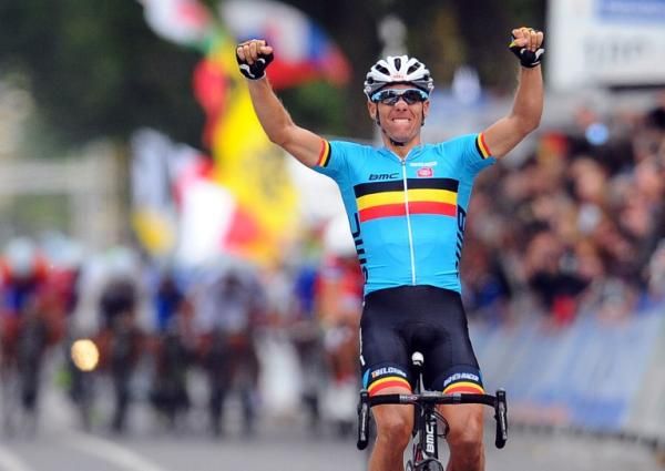 Philippe Gilbert (Belgium) is the 2012 world champion after he rode away from the peloton on the final ascent of the Cauberg.