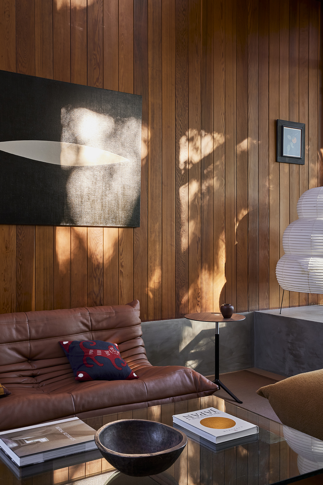 The sunken tatami lounge reinterprets a traditional Japanese gathering space, fostering moments of connection, contemplation, and everyday ritual.