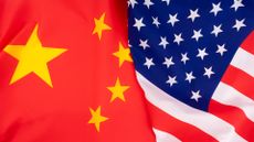 The flag of the People's Republic of China (PRC) and United States pictured side-by-side.