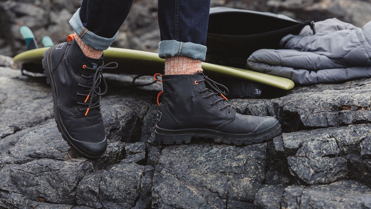 Palladium + Finisterre Pampa-Hi boots