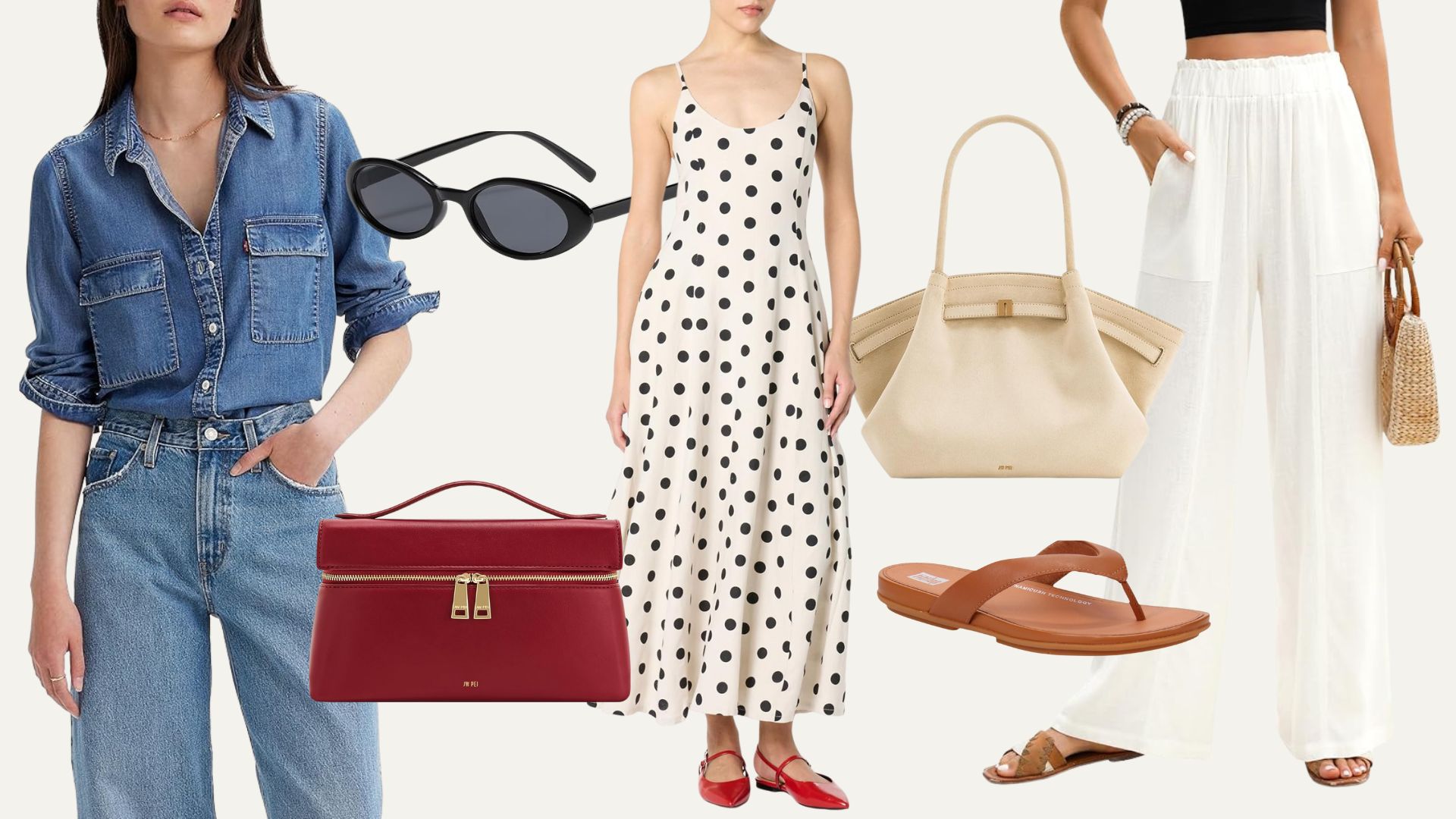 Collage of Amazon Prime Day summer capsule wardrobe buys