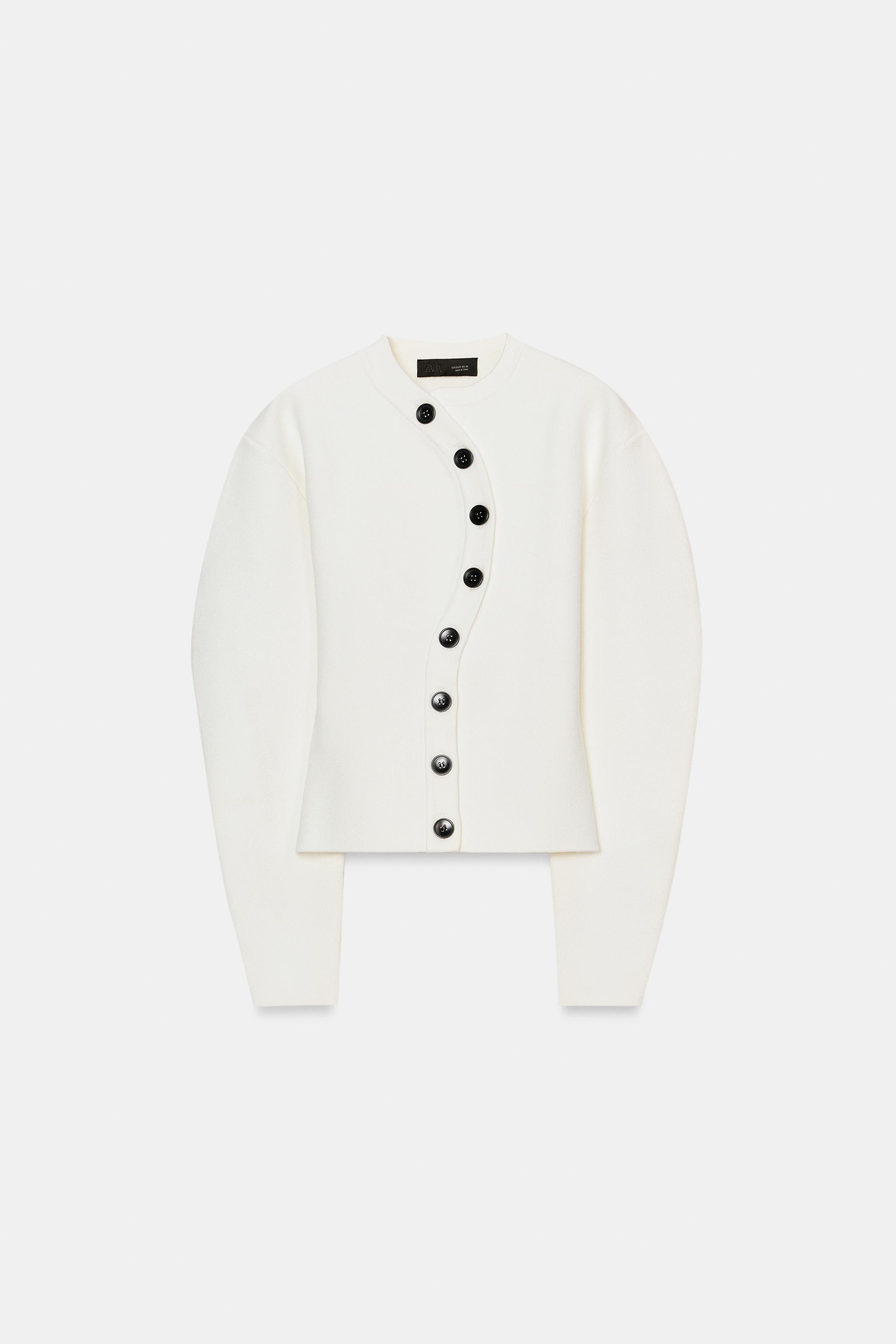 Double-Breasted Knit Cardigan