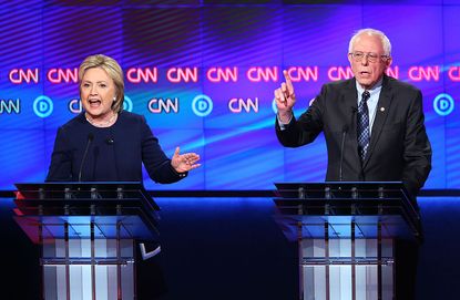 Democratic presidential candidates Hillary Clinton and Bernie Sanders 