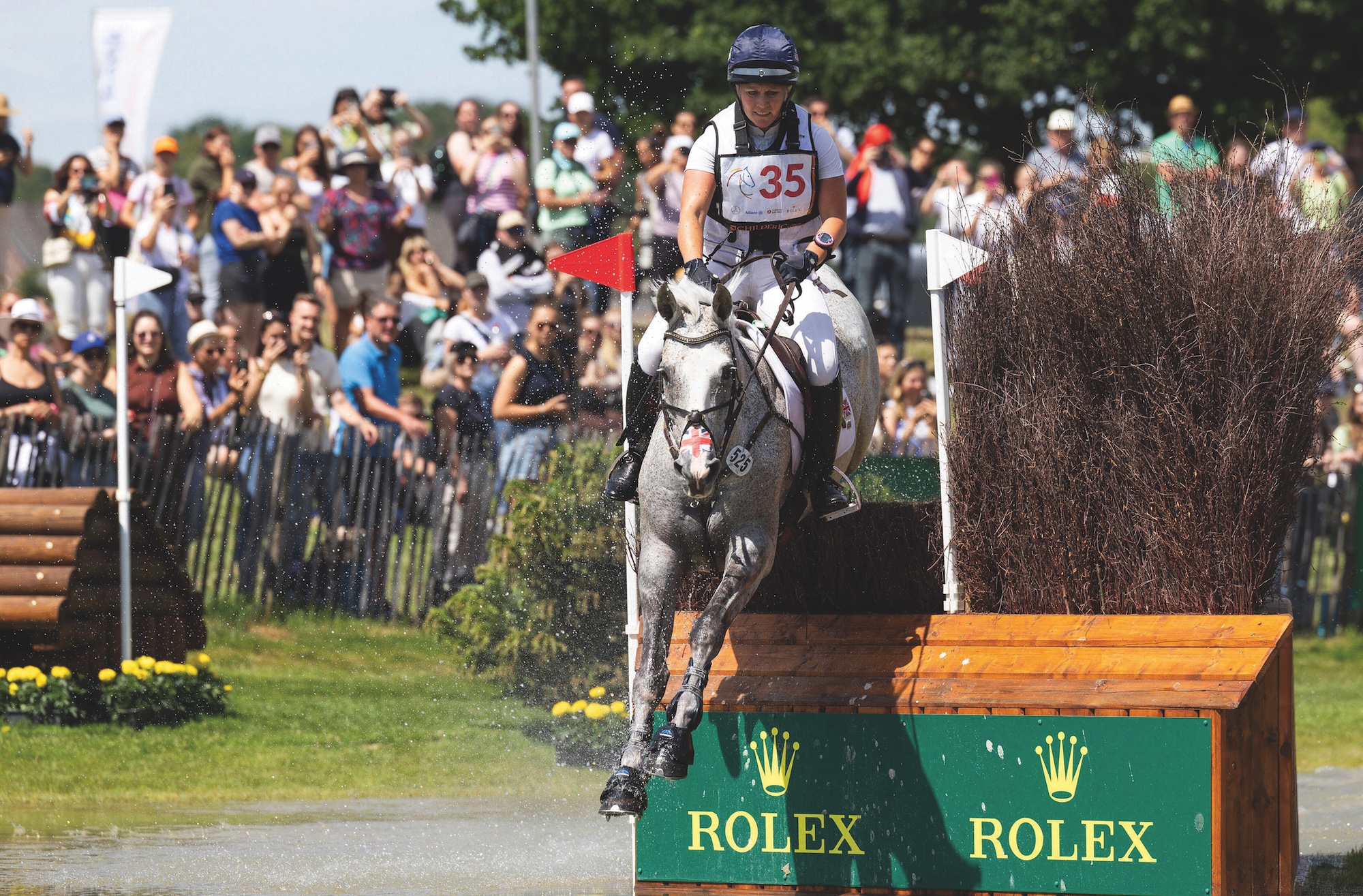 Gemma Stevens and Flash Cooley jump into water
