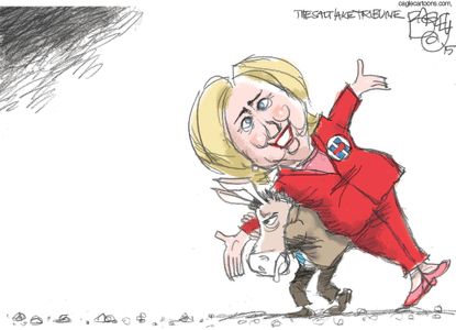 Political cartoon U.S. Democrats Hillary Clinton