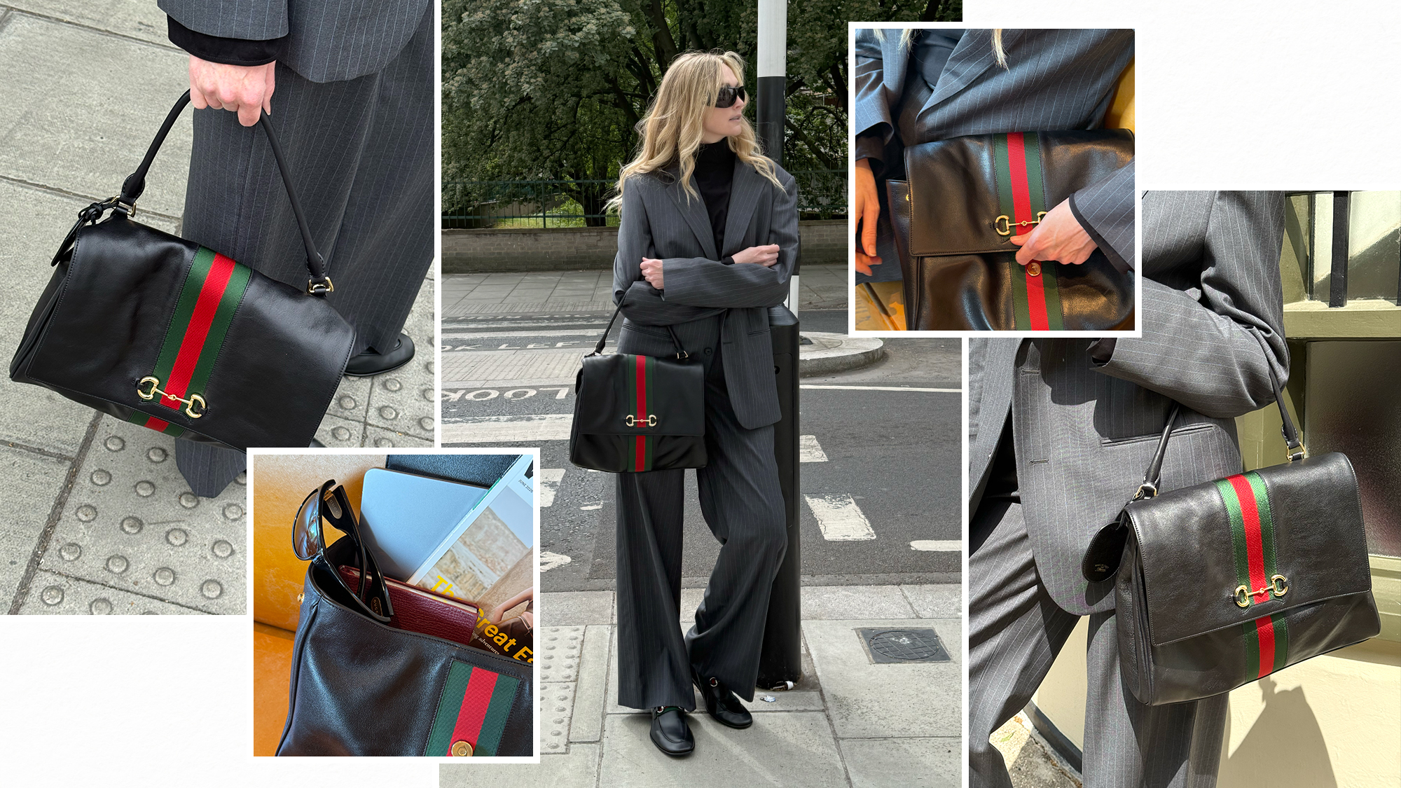 Jane McFarland carrying the Gucci Paparazzo bag