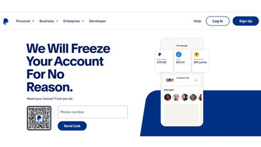 A mock web design with honest marketing copy