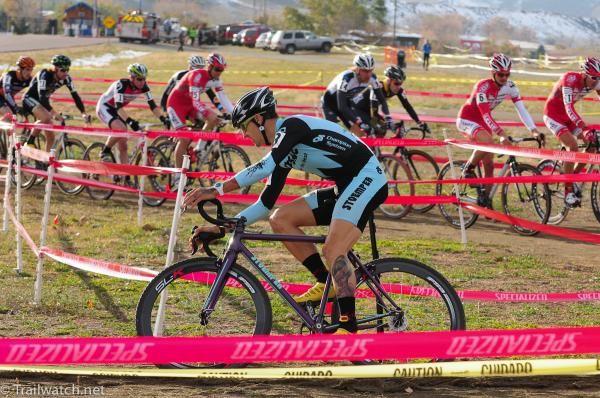 Ben Berden (OPS-ALE Clement) leads around the initial turns